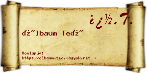 Ölbaum Teó névjegykártya